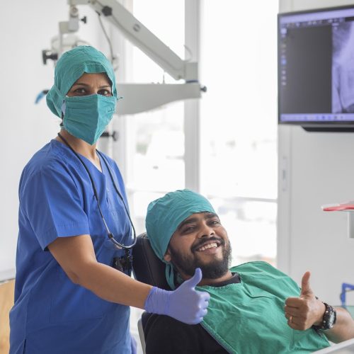 Happy patient after dental treatment in Baner Pune